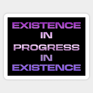 Progress & Existence Interpretive Typography Text Magnet